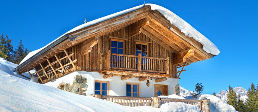 vakantie chalet in oostenrijk in de sneeuw